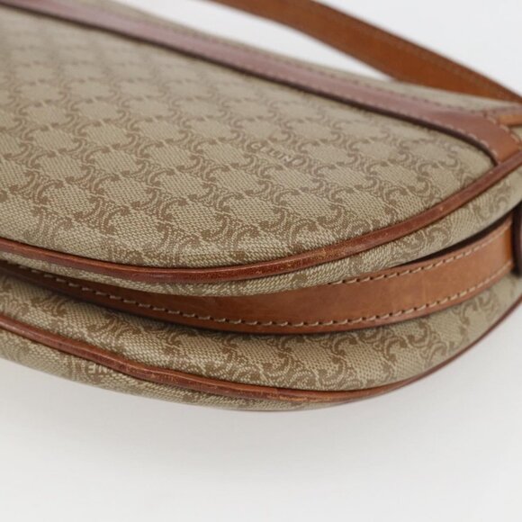 Authentic CELINE Macadam Canvas Shoulder Bag PVC Beige Gold - Picture 4 of 16